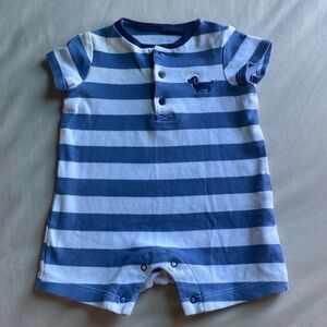 Little Me Blue & White Striped Onesie